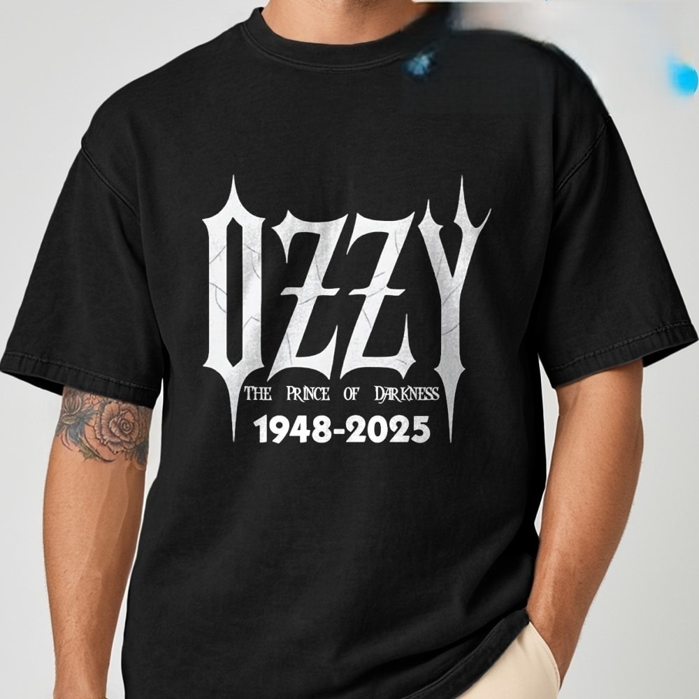 Ozzy Osbourne The Prince Of Darkness 1948-2025 Black Shirt